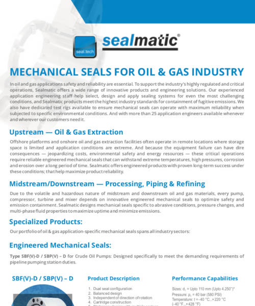 Mechanical Seals For Oil And Gas Industry