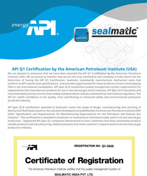 API Q1 Certification By The American Petroleum Institute (USA)