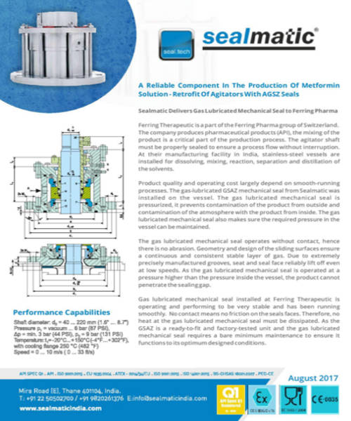 A Reliable Component In The Production of Metformin Solution - Retrofit Of Agitators With AGSZ Seals