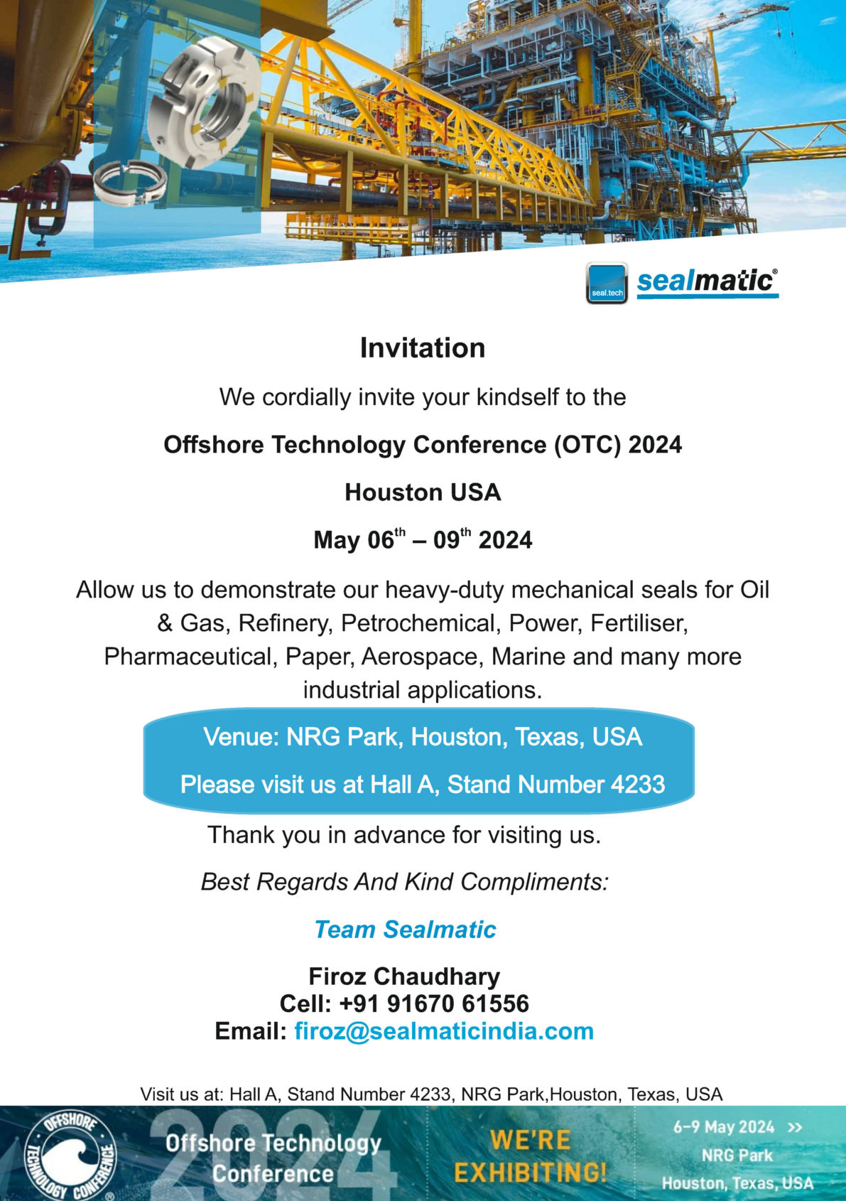Meet The Sealing Experts At OTC 2024, Houston, USA