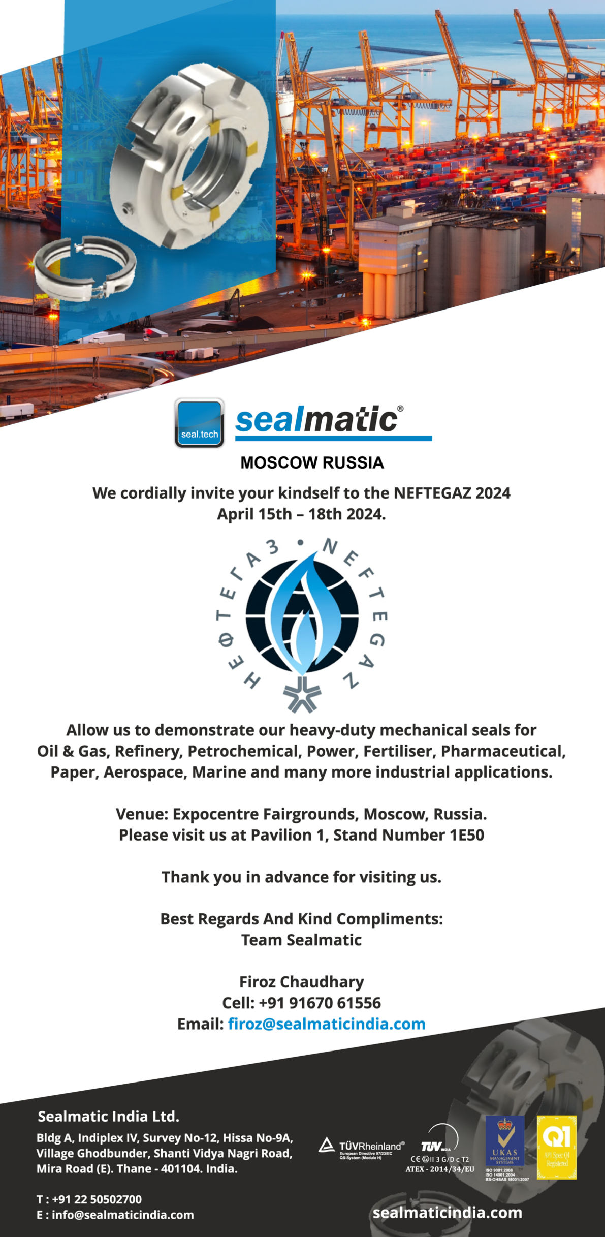 Meet The Sealing Experts At NEFTEGAZ 2024 - Moscow, Russia
