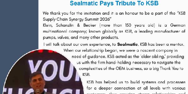 Sealmatic Pays Tribute to KSB