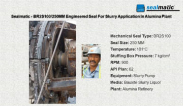 Sealmatic - BR2S100 / 250MM Engineered Seal For Slurry Application In Alumina Plant